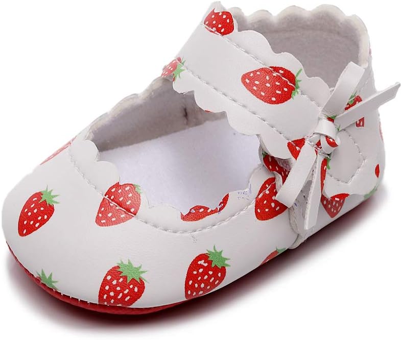 HONGTEYA Baby Girls Ballet Dress Shoes - Mary Jane Soft Sole Sidebow Toddler Moccasins