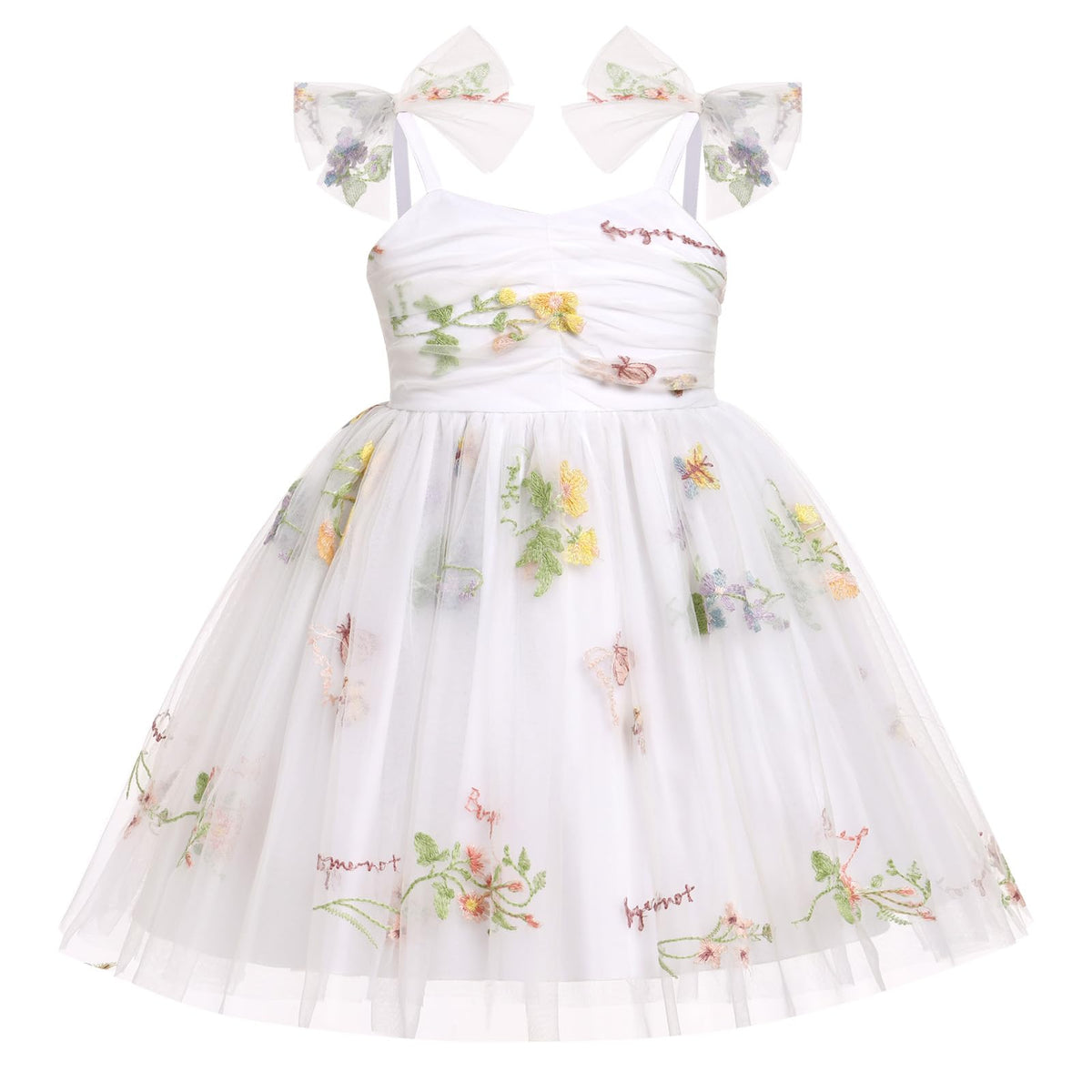 IBTOM CASTLE Toddler Baby Girl Birthday Dress Floral Sequin Tulle Tutu Dresses for Pageant Party Cake Smash Photoshoot