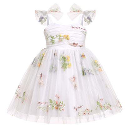 IBTOM CASTLE Toddler Baby Girl Birthday Dress Floral Sequin Tulle Tutu Dresses for Pageant Party Cake Smash Photoshoot