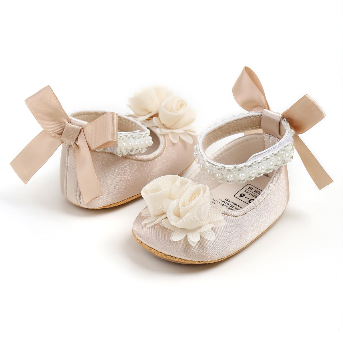 Baby Girls Mary Jane Flats Wedding Uniform Dress Shoes Soft Anti-Slip Sole Infant Newborn Crib First Walkers Prewalker Shoe