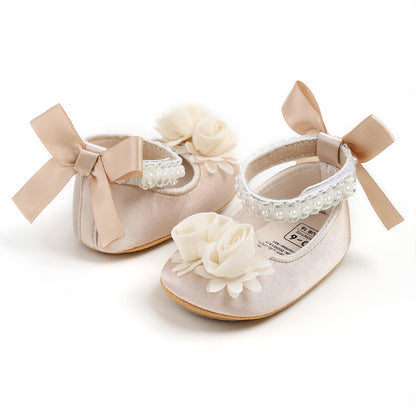 Baby Girls Mary Jane Flats Wedding Uniform Dress Shoes Soft Anti-Slip Sole Infant Newborn Crib First Walkers Prewalker Shoe
