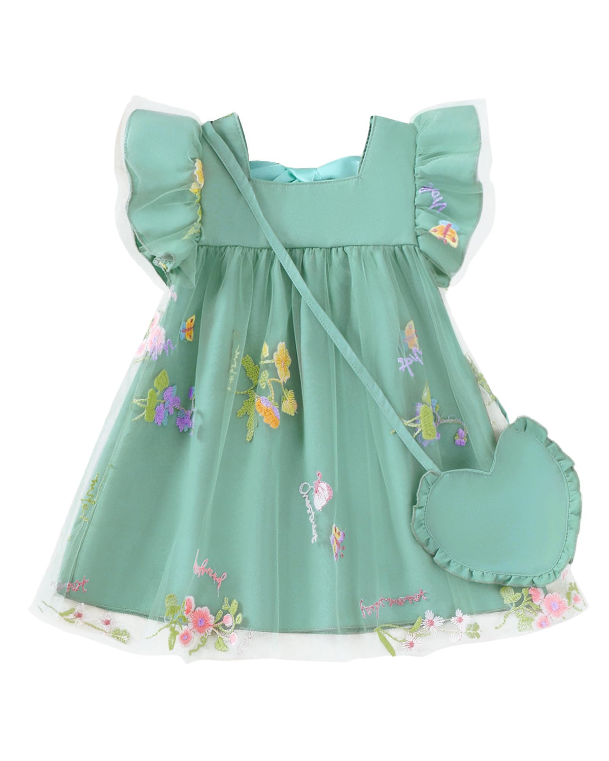 Kucnuzki Baby Girl Clothes Toddler Girls Summer Fairy Tulle Dress Ruffle Fly Sleeve Casual Sundress Cute Outfit for Kids