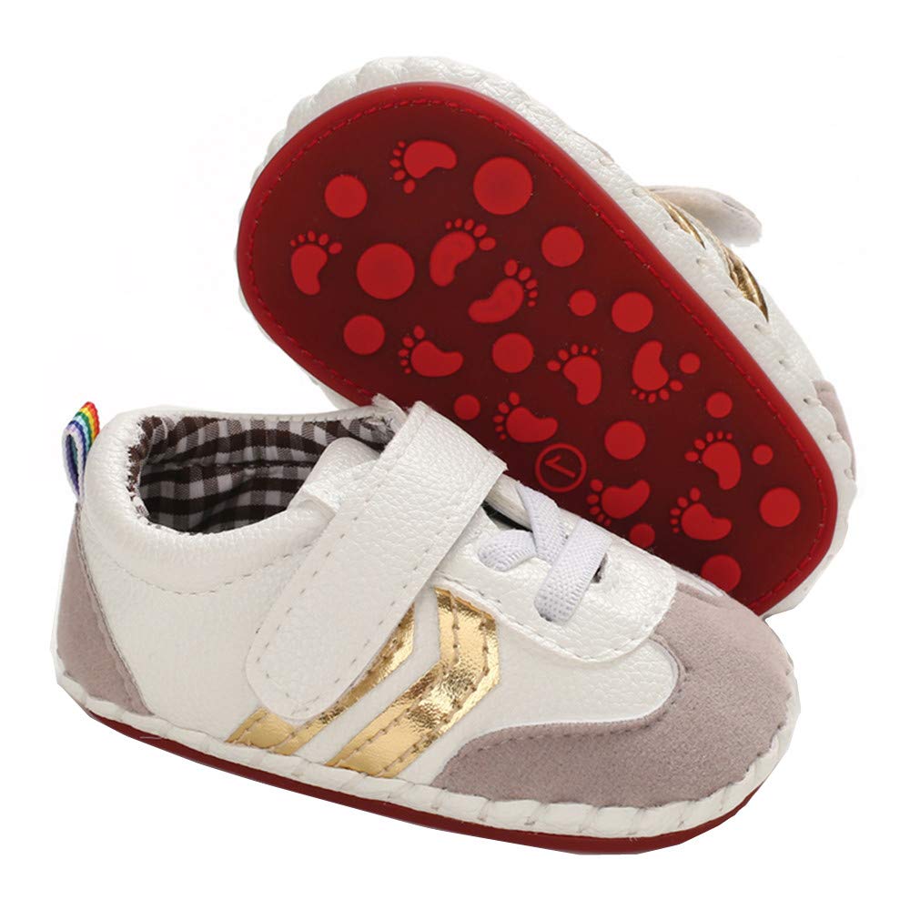 HsdsBebe Baby Boys Girls Pu Leather Hard Bottom Walking Sneakers Toddler Rubber Sole First Walkers Infant Cartoon Slippers Crib Shoes