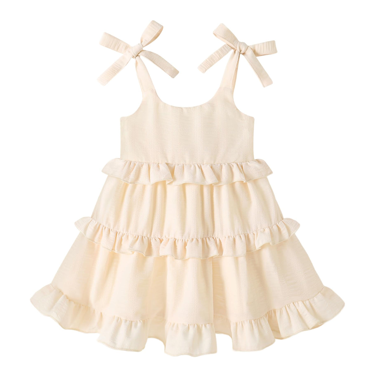 HAPPYMA Toddler Dress Baby Girl Sleeveless Ruffle Summer Clothes