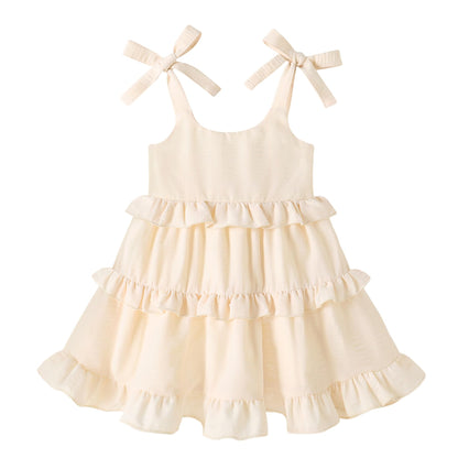 HAPPYMA Toddler Dress Baby Girl Sleeveless Ruffle Summer Clothes