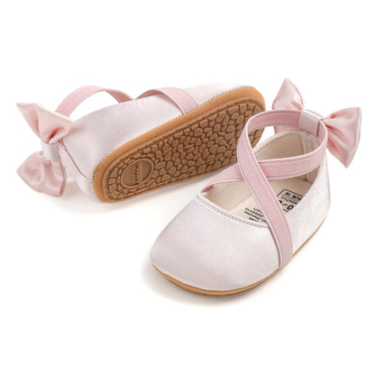 Baby Girls Mary Jane Flats with Bowknot Floral Princess Wedding Dress Shoes Soft Newborn Infant Crib First Walkers Prewalker