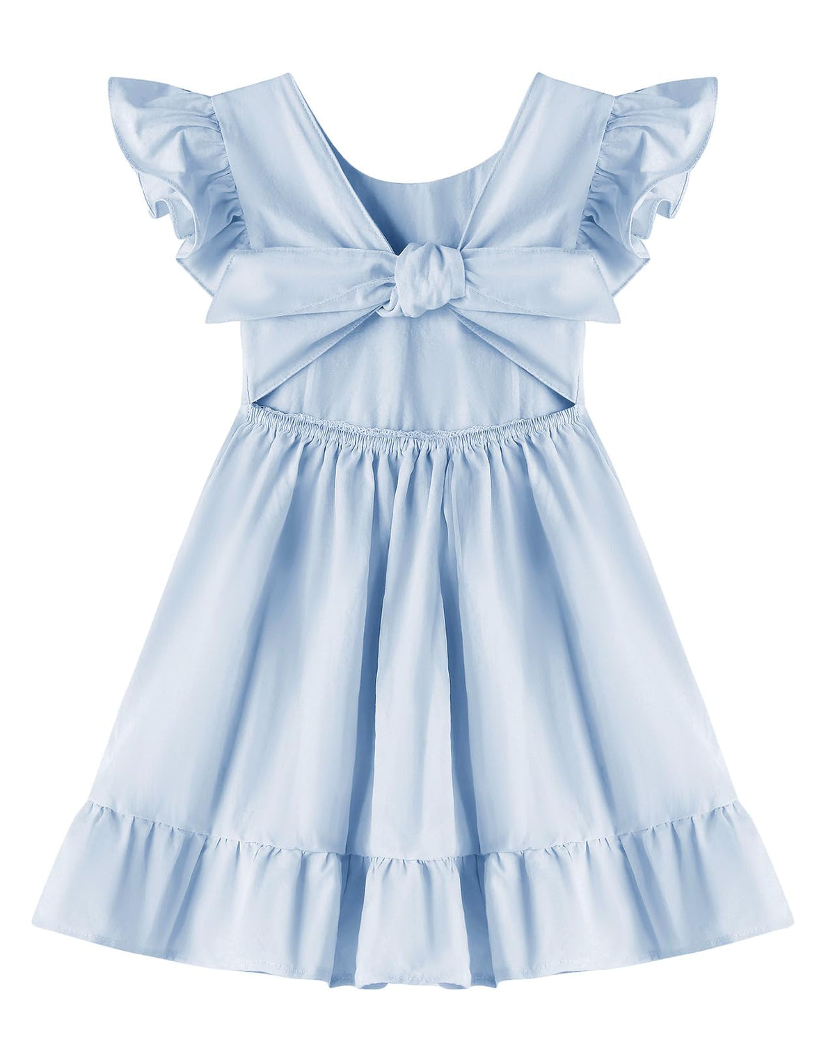 Toddler Girls Swing Backless Ruffle Hem Dress