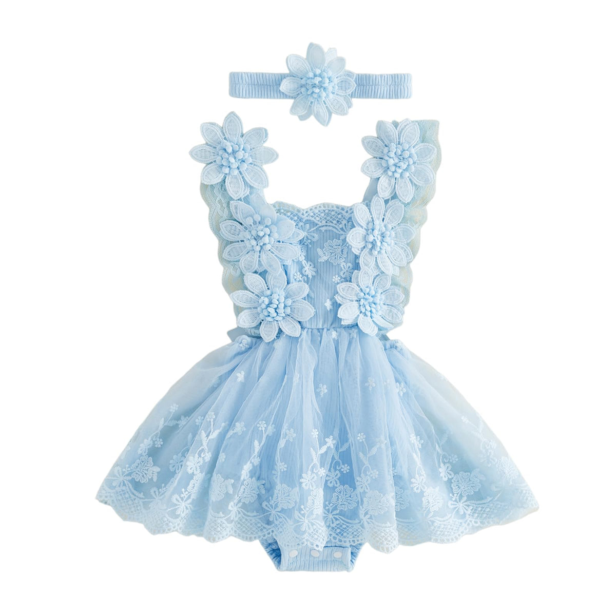 Mtsebmves Newborn Baby Girl Romper Dress Infant Lace Floral Bow Tulle Dress Toddler Girls Photography Outfits