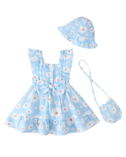 Renotemy Baby Girl Dress Summer Boho Vintage Toddler Baby Girl Clothes 0-3T