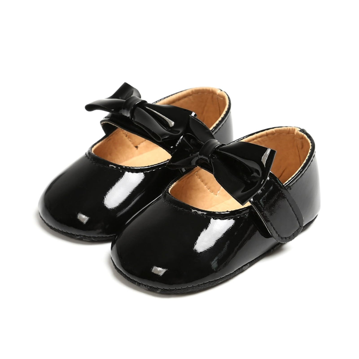 Baby Girls Mary Jane Flats Shoes with Non-Slip Soft Sole Toddler First Walkers Newborn Princess Dress Shoes