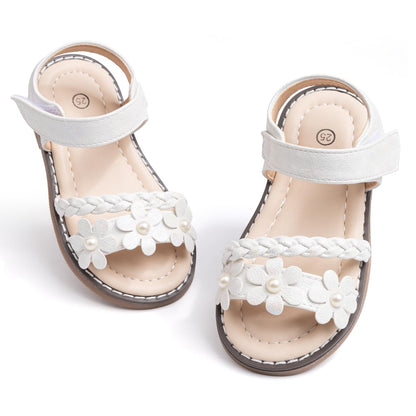 Toddler Girls Sandals Little Girl Summer Flat Sandal Baby Open Toe Outdoor Beach Holiday Dress Shoes