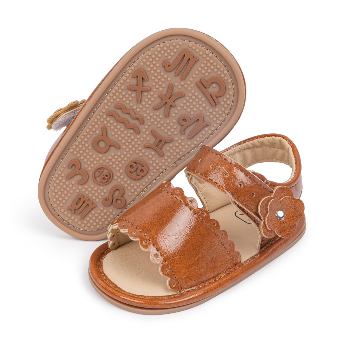 Babelvit Infant Baby Girl Boy Sandals Comfort Premium Summer Outdoor Casual Beach Shoes with Flower Bowknot Anti Slip Rubber Sole Newborn Toddler Prewalker First Walking Shoes