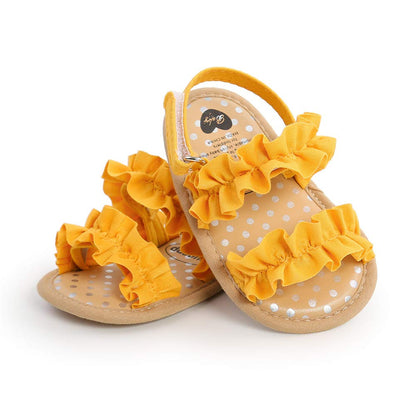Infant Baby Girls Sandals Summer Baby Wedding Dress Flat Shoes Newborn Crib Shoes First Walkers Prewalkers Shoes