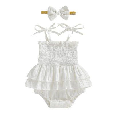 Newborn Baby Girl Summer Clothes Plaid Ruffle Bodysuits Onesie Infant Girl Romper Dresses Sleeveless Outfit