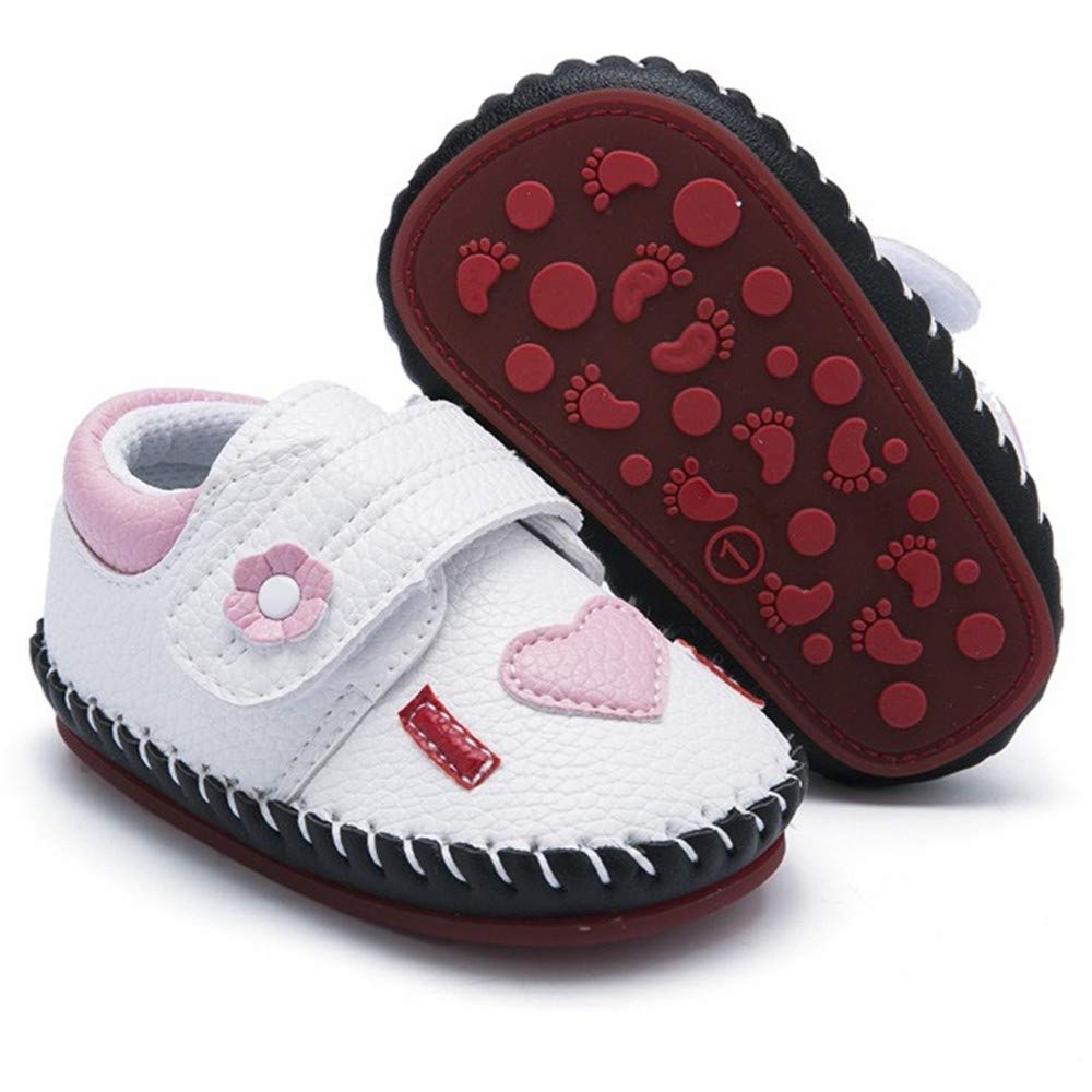 HsdsBebe Baby Boys Girls Pu Leather Hard Bottom Walking Sneakers Toddler Rubber Sole First Walkers Infant Cartoon Slippers Crib Shoes
