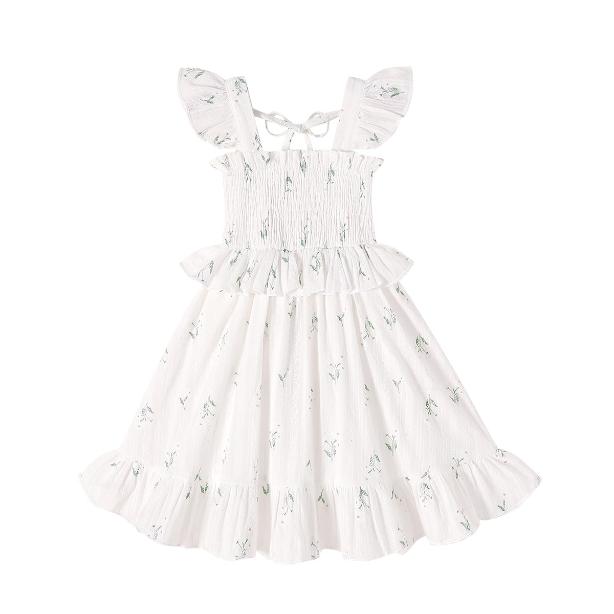 YOUNGER TREE Toddler Dress Baby Girls Cotton Ruffle Sleeveless Summer Dresses Kids Boho Beach Casual Sundress