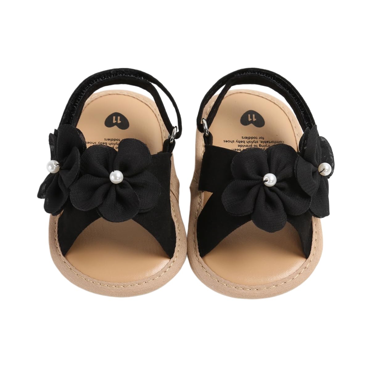 LAFEGEN Infant Baby Girls Summer Sandals Newborn Toddler First Walker Crib Dress Shoes (0-18Months)