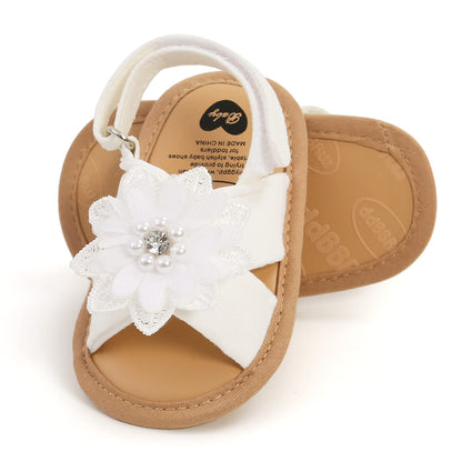 Ohwawadi Baby Boys Girls Sandals Soft Sole Summer Infant Wedding Dress Flat Shoes Beach Sandal Newborn Crib Shoes First Walkers