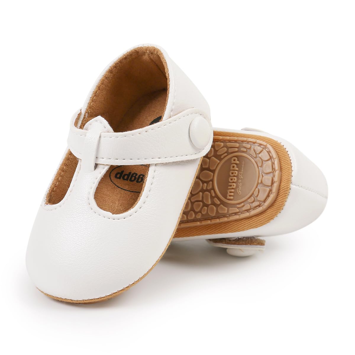 Baby Girls Mary Jane Flats Non-Slip Soft Sole Infant Newborn Walking Shoes Princess Wedding Dress Shoe