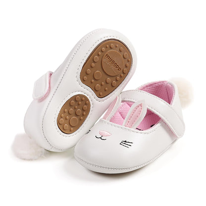 Baby Girls Mary Jane Flats Shoes with Non-Slip Soft Sole Toddler First Walkers Newborn Princess Dress Shoes