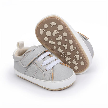 SOFMUO Baby Boys Girls High Top Ankle PU Leather Sneakers Soft Rubber Sole Infant Moccasins Newborn Oxford Loafers Anti-Slip Toddler Wedding Uniform Dress Shoes
