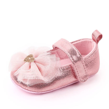 Infant Baby Girls Princess Wedding Dress Mary Jane Flats,Toddler Soft Sole Prewalker Sparkly Lightweight Shoes