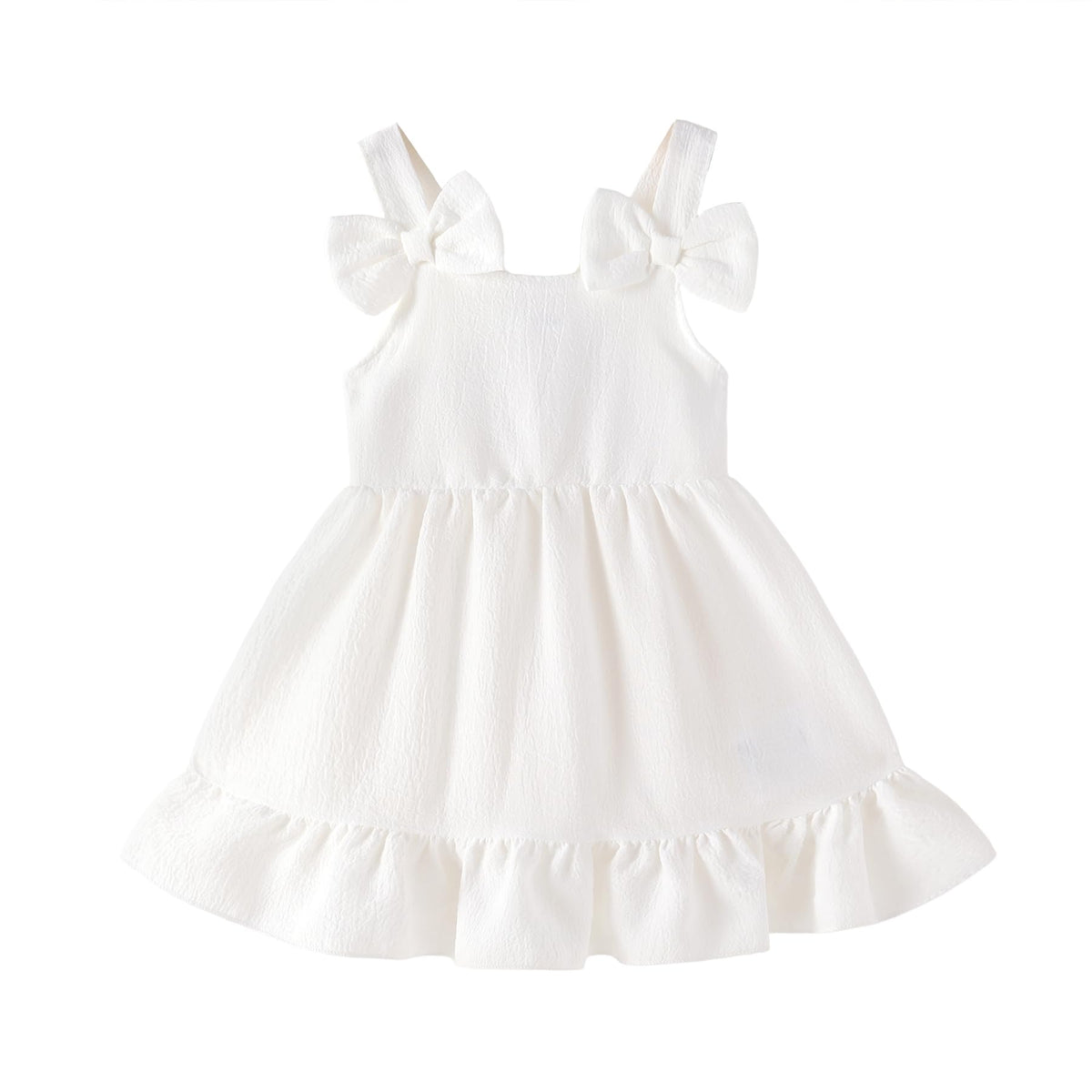 Infant Baby Girl Beach Sundress Casual Sleeveless Smocked Boho Dress Halter Ruffle Toddler Summer Outfits