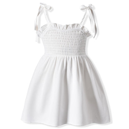 Aalizzwell Infant Baby Girls Spaghetti Strap Smocking Dress