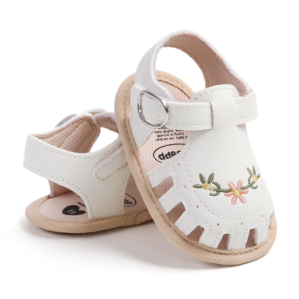 Infant Baby Girls Sandals Summer Baby Wedding Dress Flat Shoes Newborn Crib Shoes First Walkers Prewalkers Shoes