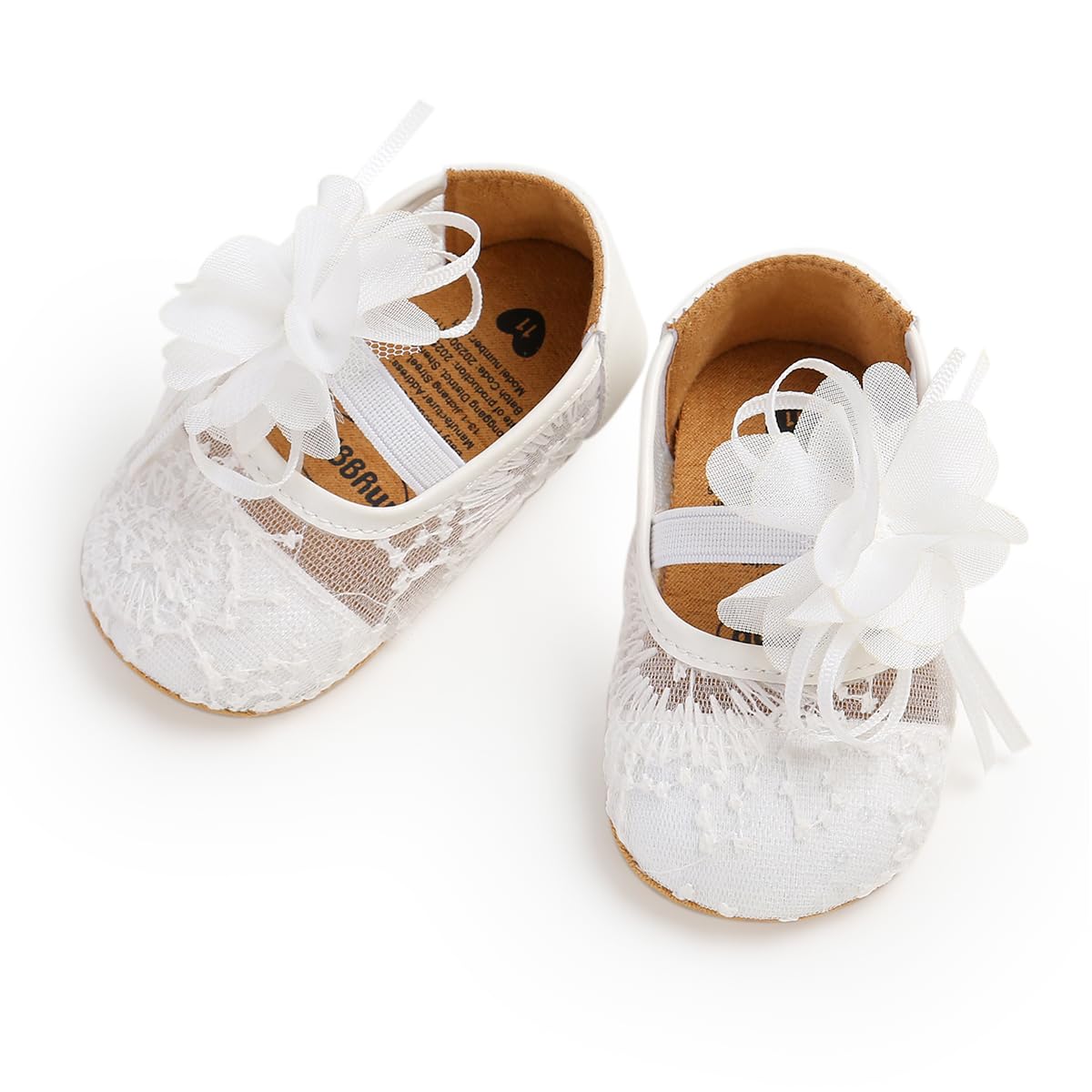 Baby Girls Mary Jane Flats Non-Slip Soft Sole Infant Newborn Walking Shoes Princess Wedding Dress Shoe