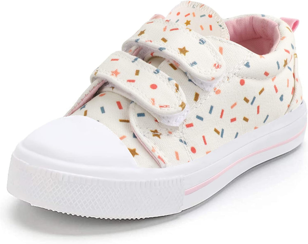 K KomForme Toddler Sneakers Girls Shoes with Dual Hook and Loops