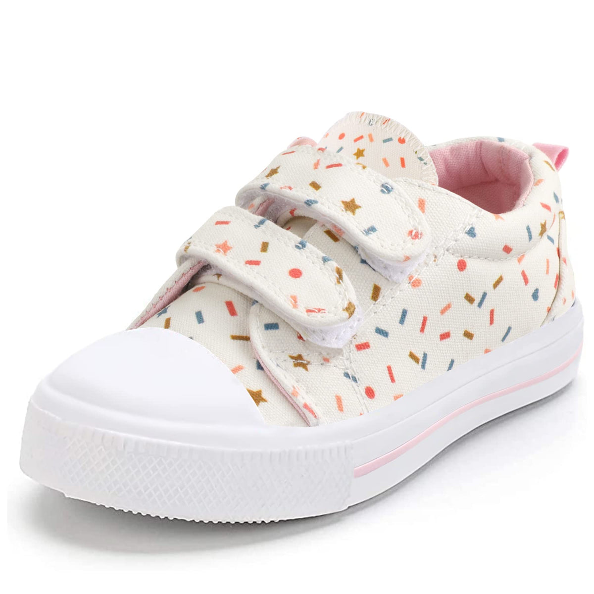 K KomForme Toddler Sneakers Girls Shoes with Dual Hook and Loops