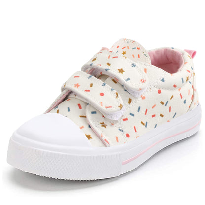 K KomForme Toddler Sneakers Girls Shoes with Dual Hook and Loops