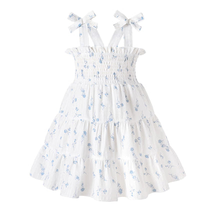 HAPPYMA Toddler Girl Summer Dress Floral Sleeveless Baby Outfits