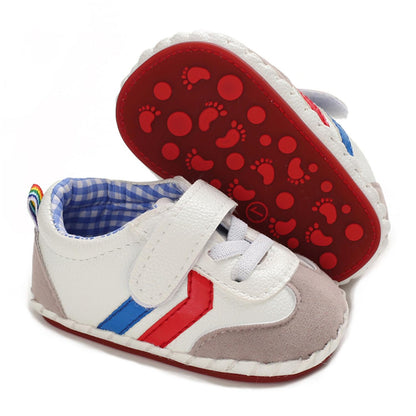 HsdsBebe Baby Boys Girls Pu Leather Hard Bottom Walking Sneakers Toddler Rubber Sole First Walkers Infant Cartoon Slippers Crib Shoes