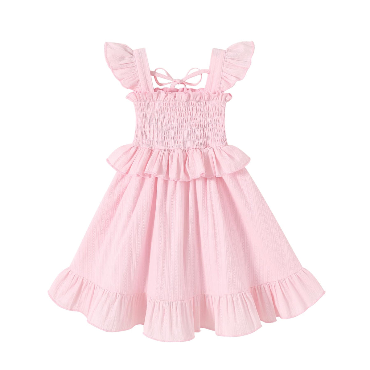 YOUNGER TREE Toddler Dress Baby Girls Cotton Ruffle Sleeveless Summer Dresses Kids Boho Beach Casual Sundress