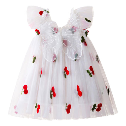 Nileafes Toddler Summer Dress Baby Girl Strap Floral A Line Dress Sleeveless Beach Butterfly Sundress for Toddler Girl