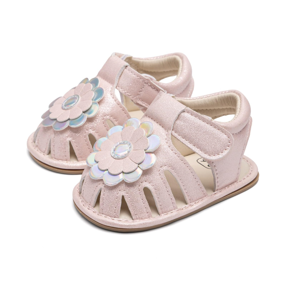 Baby Girl Sandals Flower Bowknot Soft Sole Anti Slip Rubber Wedding Dress Flats Toddler First Walking Shoes