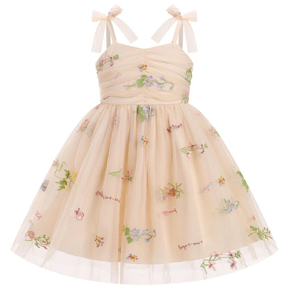 IBTOM CASTLE Toddler Baby Girl Birthday Dress Floral Sequin Tulle Tutu Dresses for Pageant Party Cake Smash Photoshoot
