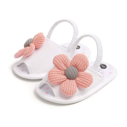 Infant Baby Girls Sandals Summer Baby Wedding Dress Flat Shoes Newborn Crib Shoes First Walkers Prewalkers Shoes