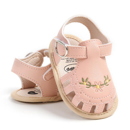 Infant Baby Girls Sandals Summer Baby Wedding Dress Flat Shoes Newborn Crib Shoes First Walkers Prewalkers Shoes