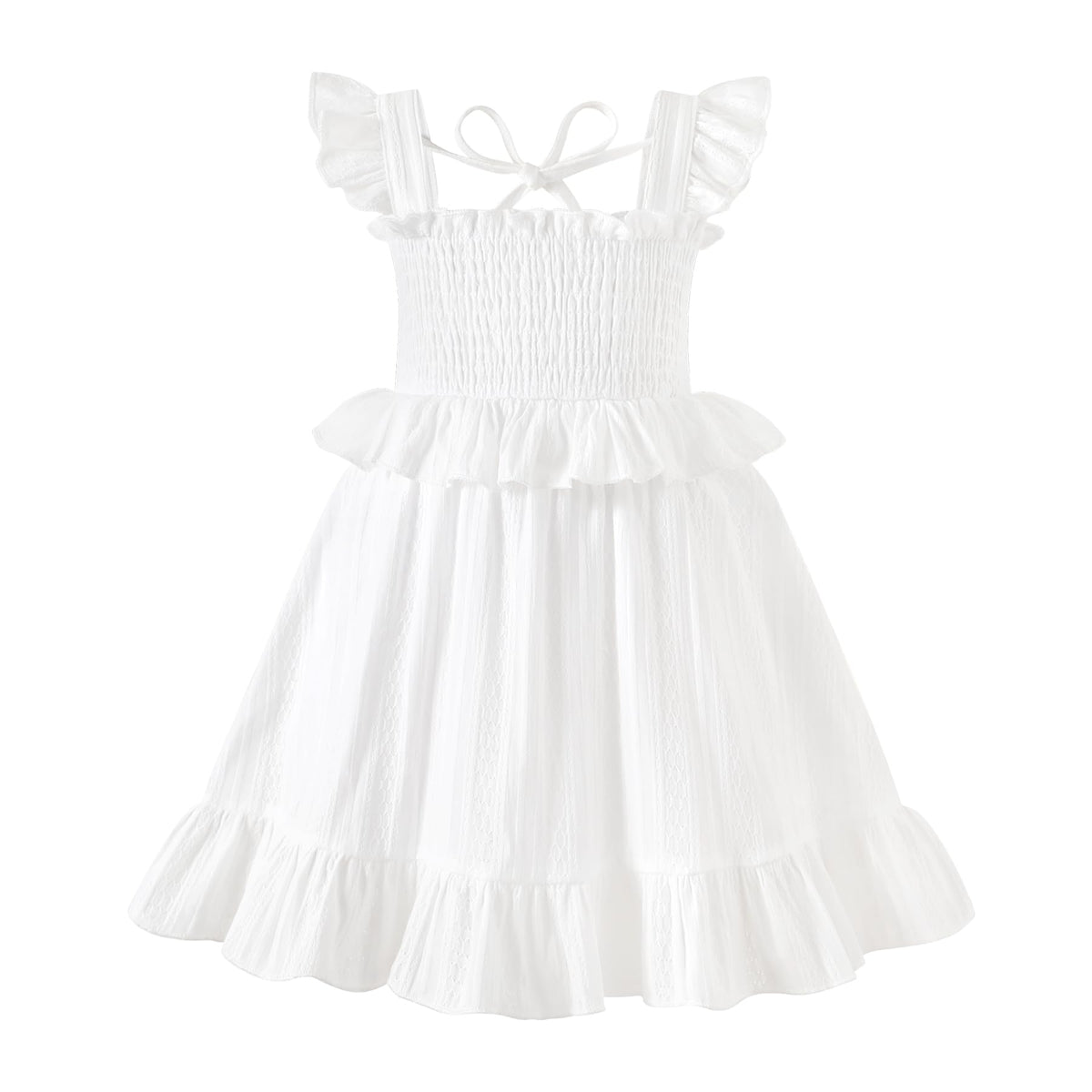 YOUNGER TREE Toddler Dress Baby Girls Cotton Ruffle Sleeveless Summer Dresses Kids Boho Beach Casual Sundress