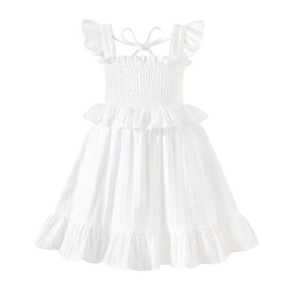YOUNGER TREE Toddler Dress Baby Girls Cotton Ruffle Sleeveless Summer Dresses Kids Boho Beach Casual Sundress