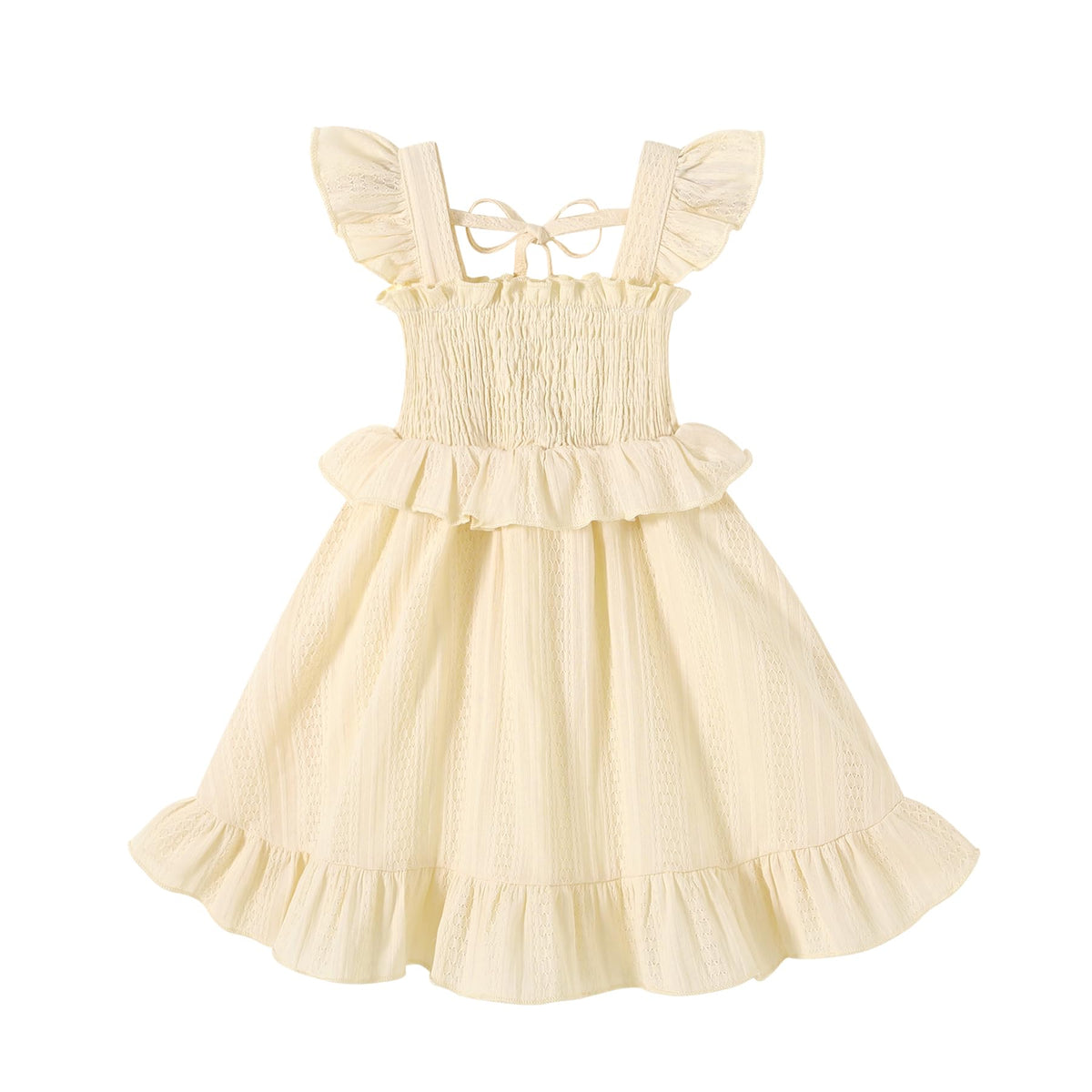 YOUNGER TREE Toddler Dress Baby Girls Cotton Ruffle Sleeveless Summer Dresses Kids Boho Beach Casual Sundress