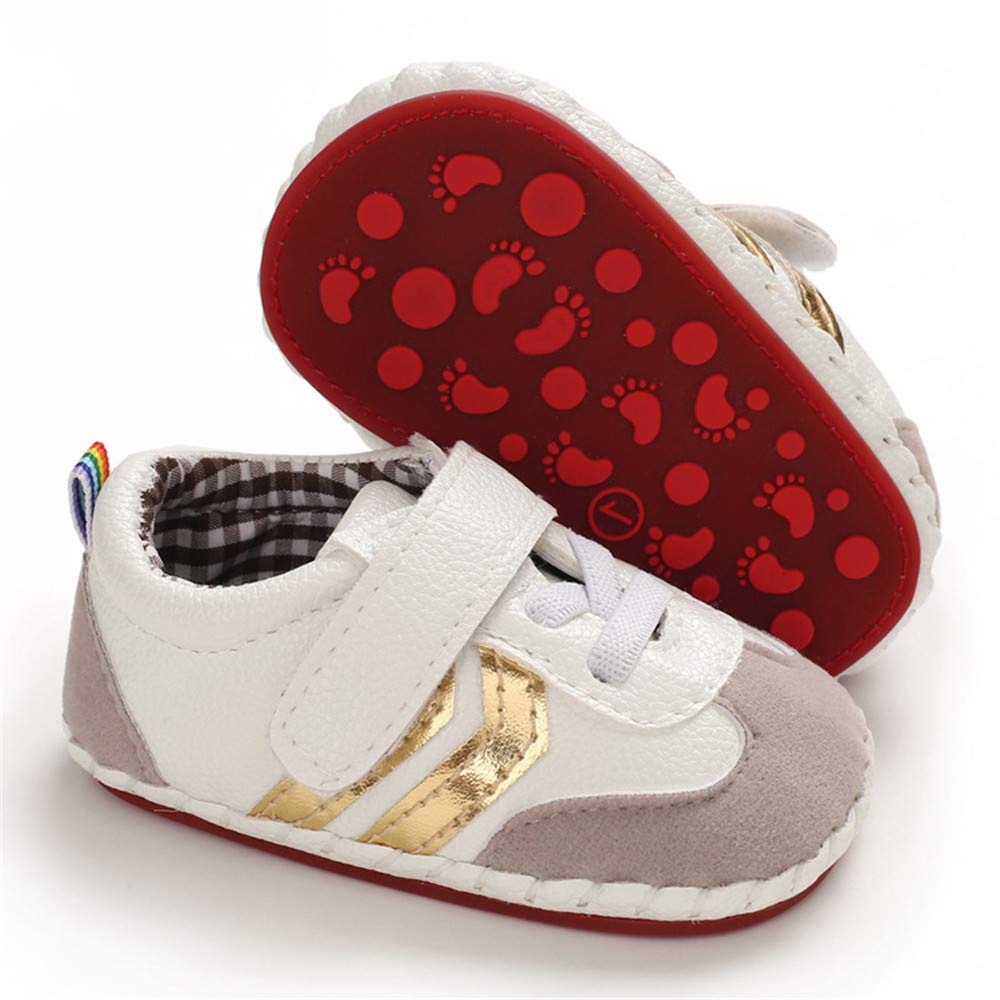 HsdsBebe Baby Boys Girls Pu Leather Hard Bottom Walking Sneakers Toddler Rubber Sole First Walkers Infant Cartoon Slippers Crib Shoes