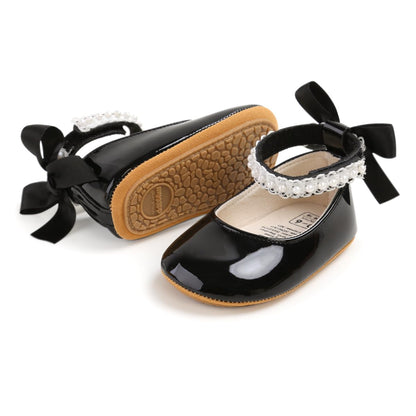 Baby Girls Mary Jane Flats Non-Slip Soft Sole Infant Newborn Walking Shoes Princess Wedding Dress Shoe
