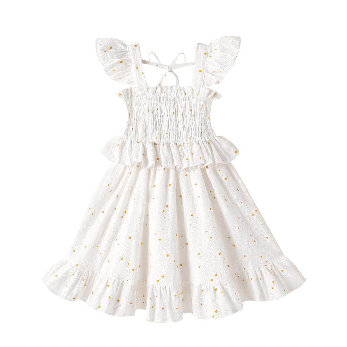 YOUNGER TREE Toddler Dress Baby Girls Cotton Ruffle Sleeveless Summer Dresses Kids Boho Beach Casual Sundress
