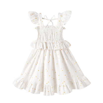 YOUNGER TREE Toddler Dress Baby Girls Cotton Ruffle Sleeveless Summer Dresses Kids Boho Beach Casual Sundress