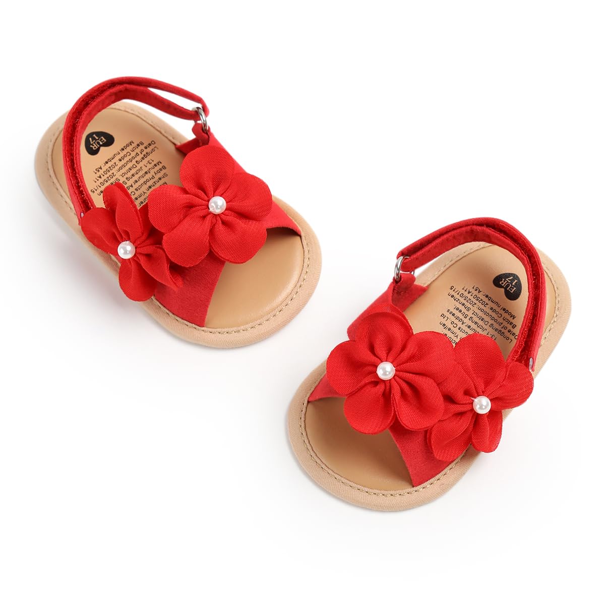 Ohwawadi Baby Boys Girls Sandals Soft Sole Summer Infant Wedding Dress Flat Shoes Beach Sandal Newborn Crib Shoes First Walkers