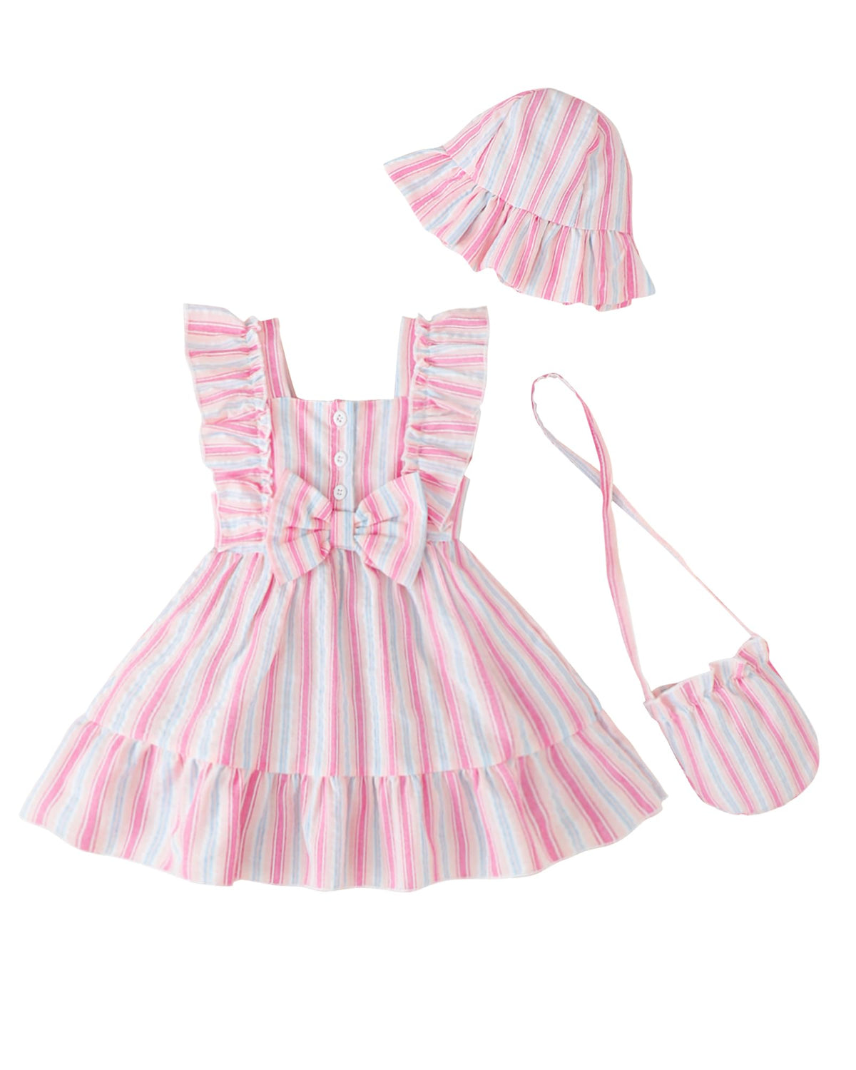 Renotemy Baby Girl Dress Summer Boho Vintage Toddler Baby Girl Clothes 0-3T